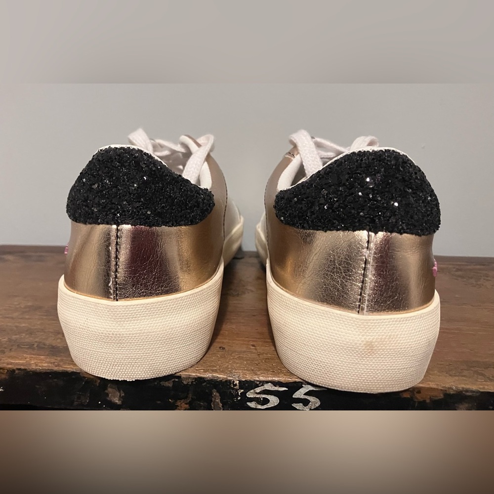 Vintage Havana Rose Gold Metallic & White Star Sneakers - Picture 10 of 11